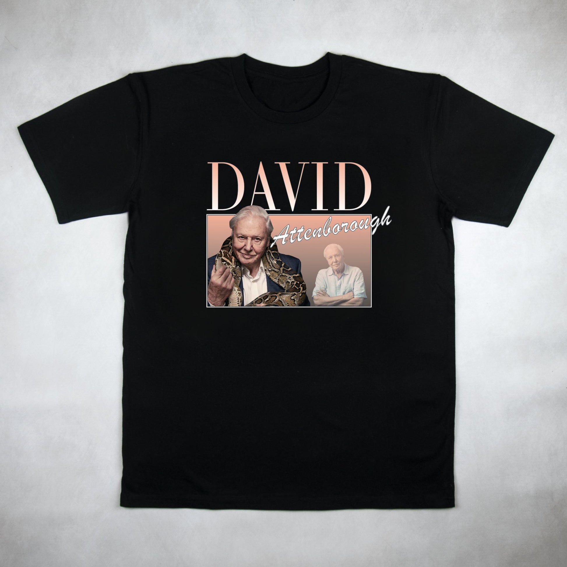 Classy Duds Short Sleeve T-Shirts S / Black / Standard David Attenborough Commemorative Classics Tee
