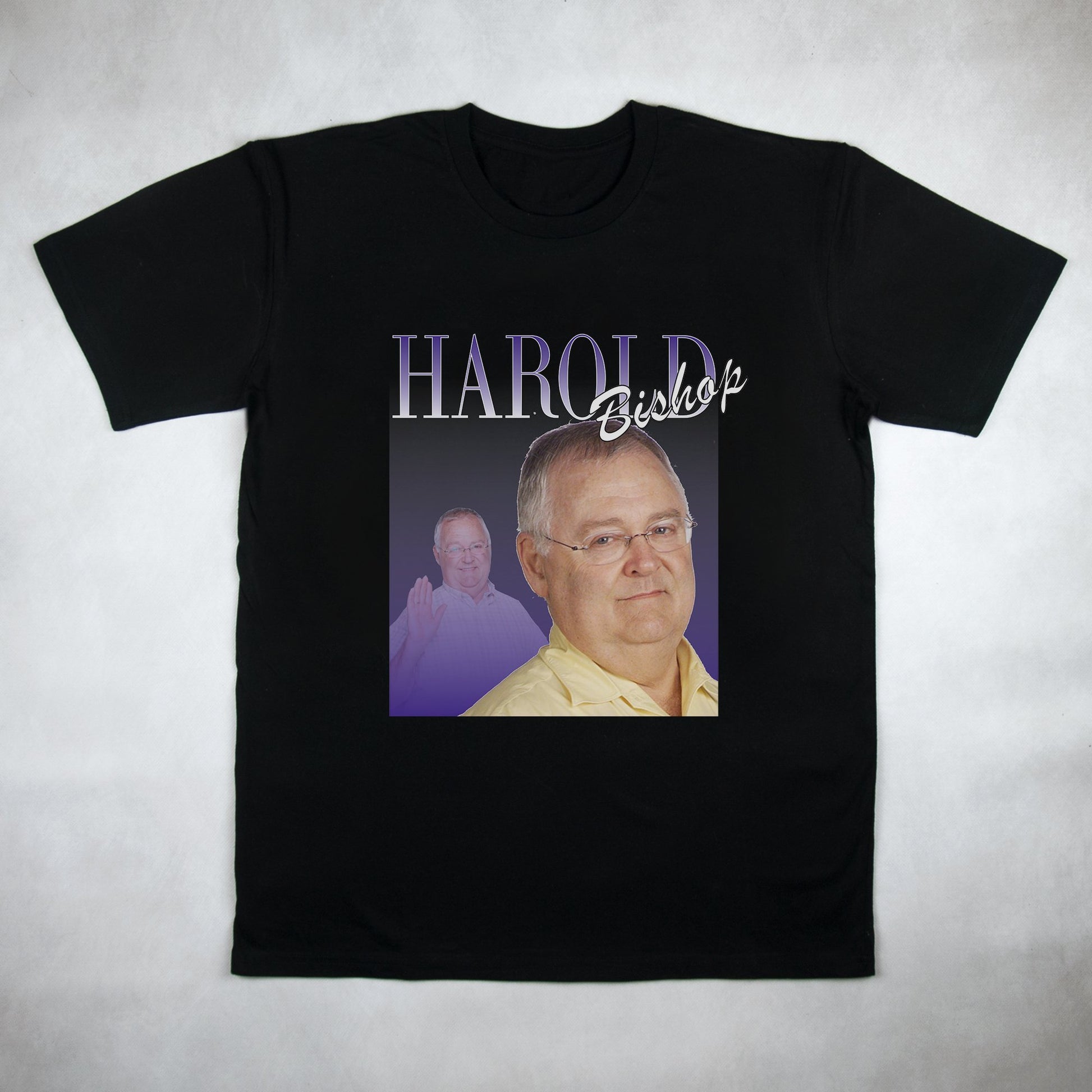 Classy Duds Short Sleeve T-Shirts S / Black / Standard Harold Bishop Commemorative Classic Tee