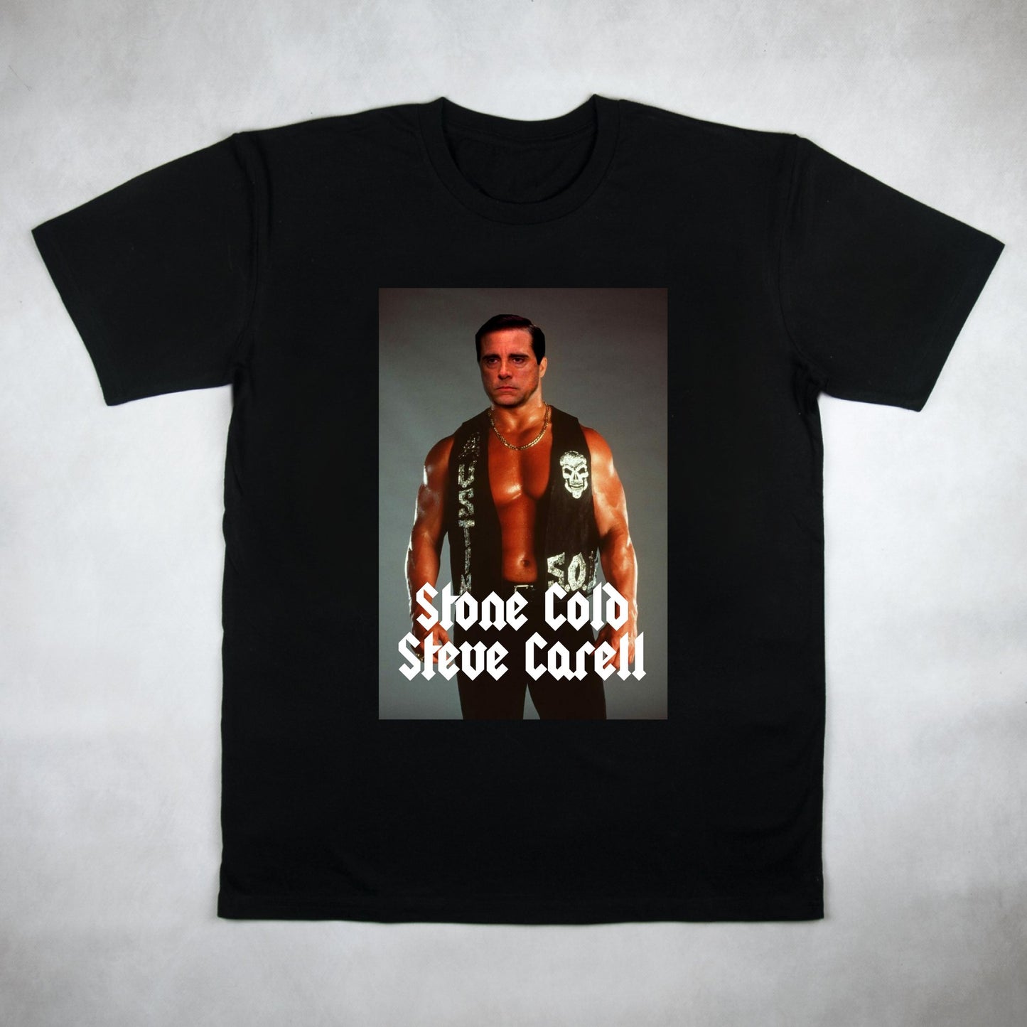 Classy Duds Short Sleeve T-Shirts S / Black / Standard Stone Cold Steve Carell Tee