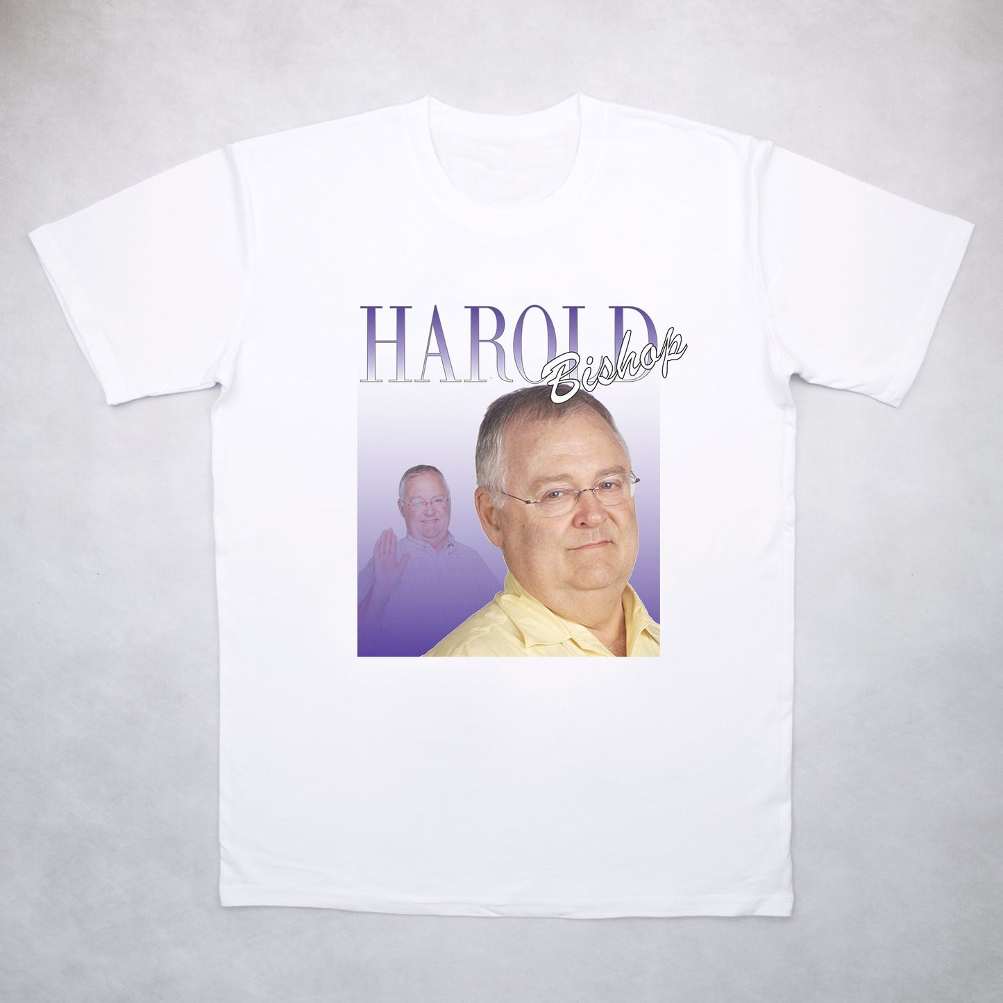 Classy Duds Short Sleeve T-Shirts S / White / Standard Harold Bishop Commemorative Classic Tee