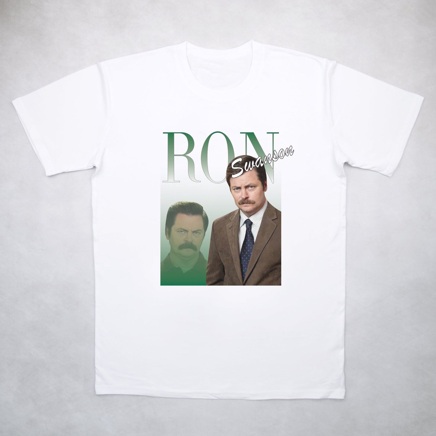 Classy Duds Short Sleeve T-Shirts S / White / Standard Ron Swanson Commemorative Classic Tee