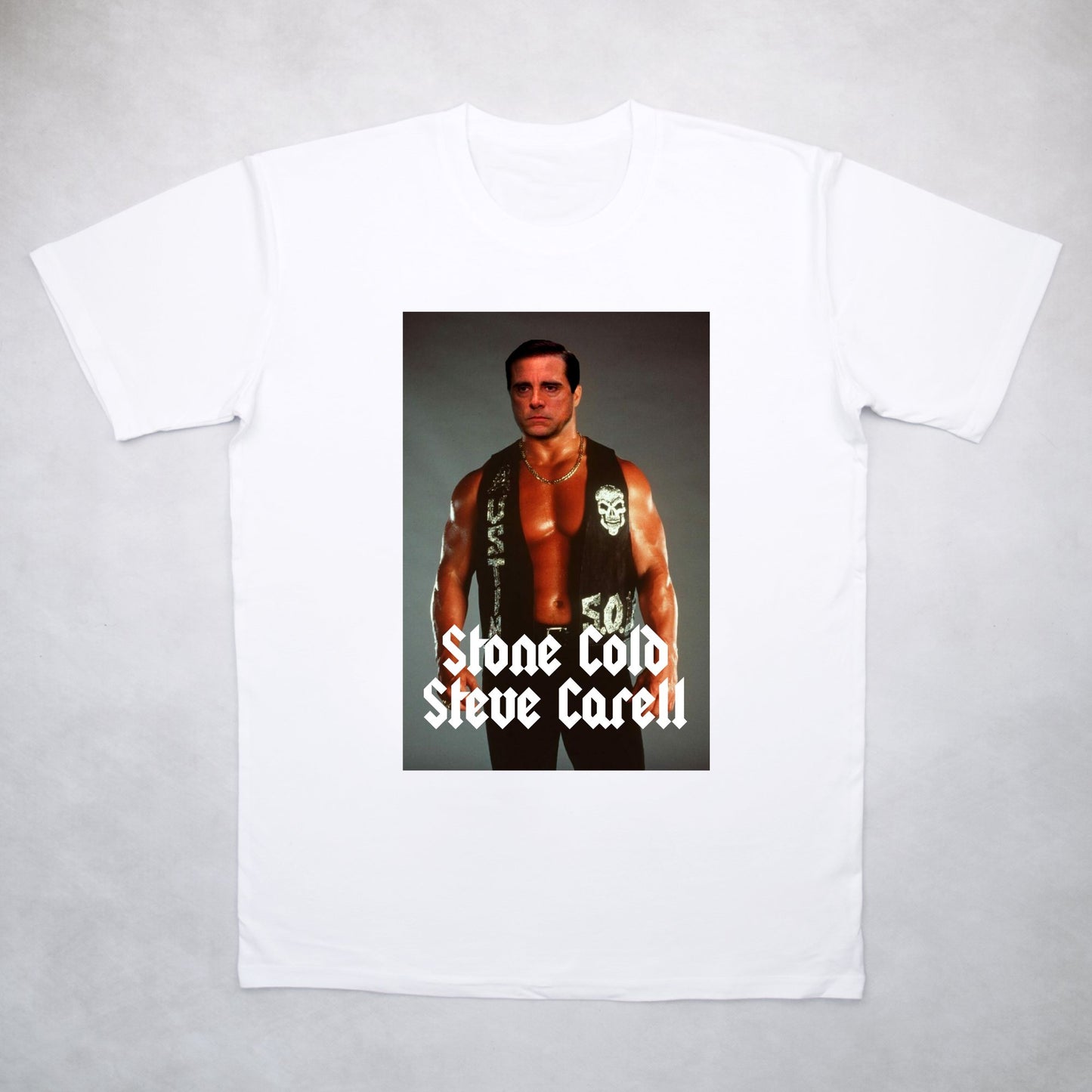 Classy Duds Short Sleeve T-Shirts S / White / Standard Stone Cold Steve Carell Tee