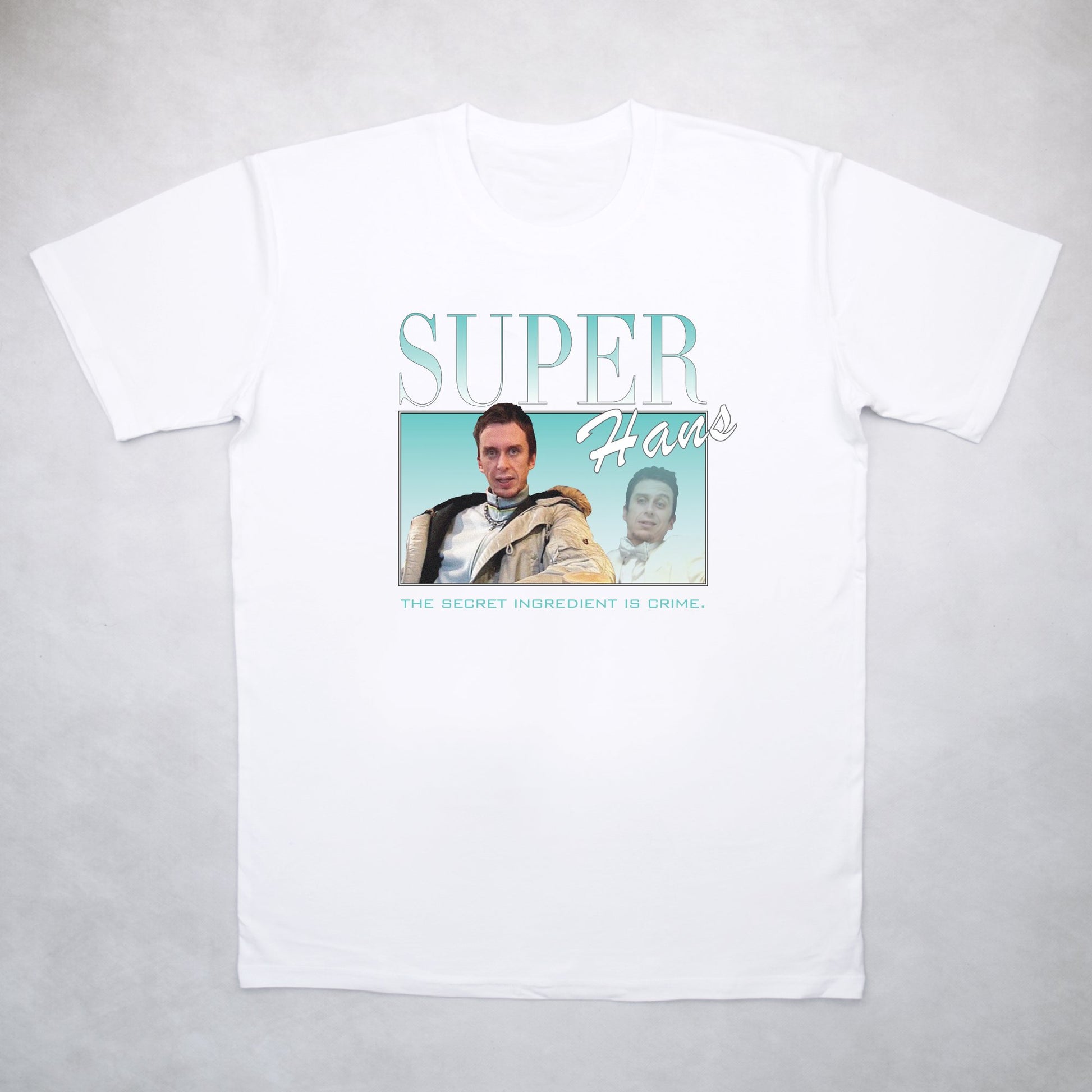Classy Duds Short Sleeve T-Shirts S / White / Standard Super Hans Commemorative Classics Tee