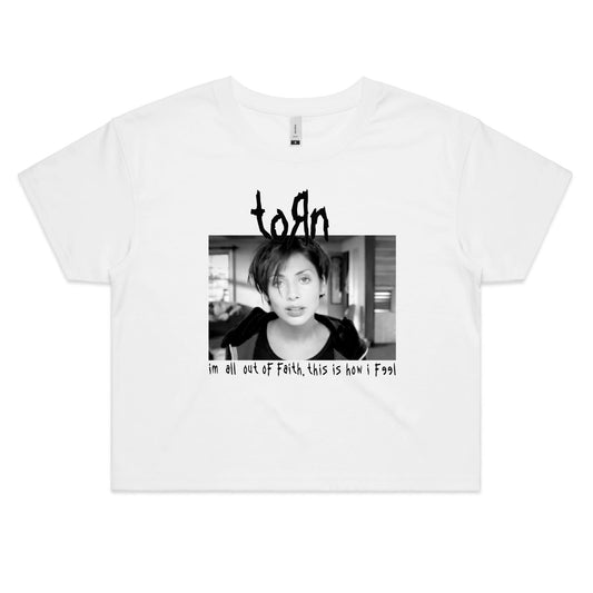 Ogo Merch White / Extra Small Torn - Crop Tee